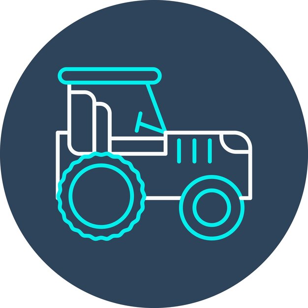 El icono del vector del tractor puede utilizarse para el conjunto de iconos de transporte