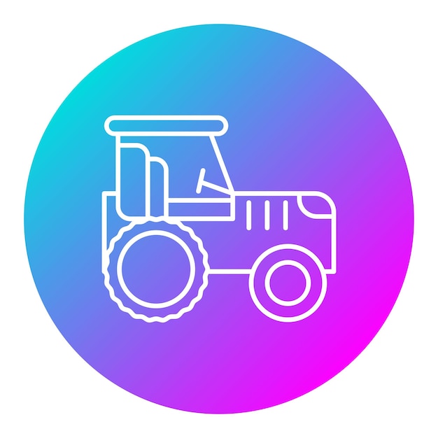 El icono del vector del tractor puede utilizarse para el conjunto de iconos de transporte