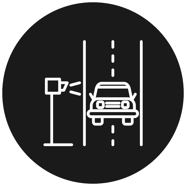 El icono del vector de la trampa de velocidad se puede usar para el conjunto de iconos del mapa y la navegación