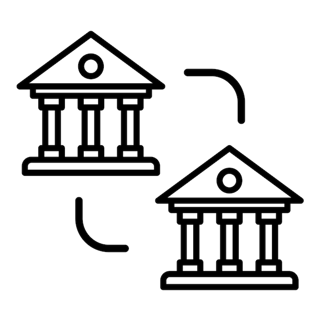 El icono del vector de transferencia bancaria se puede utilizar para el conjunto de iconos de comercio minorista digital