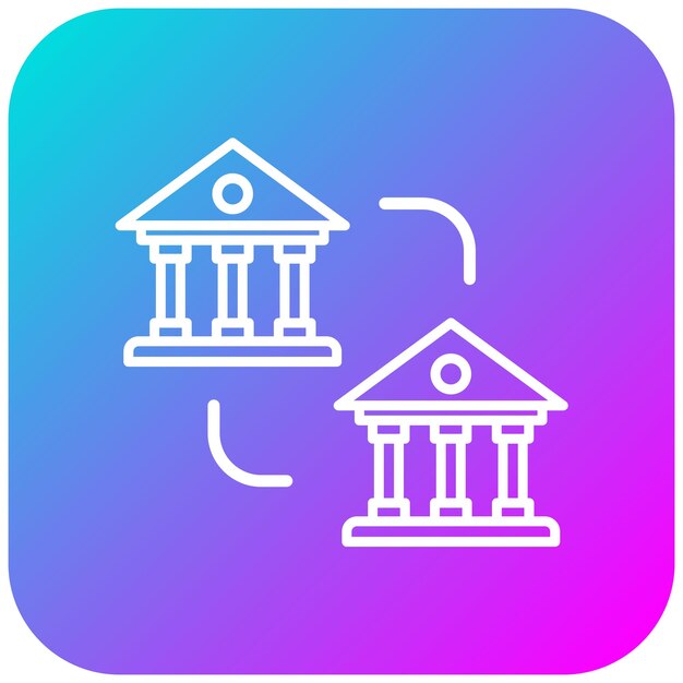 El icono del vector de transferencia bancaria se puede utilizar para el conjunto de iconos de comercio minorista digital