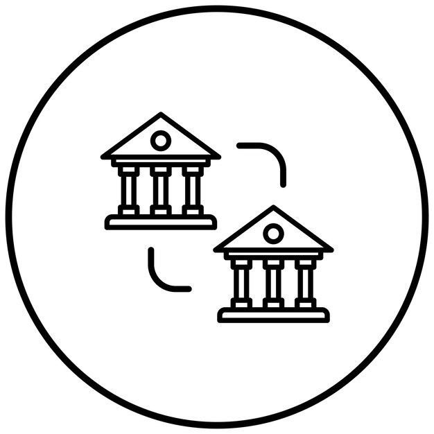 El icono del vector de transferencia bancaria se puede utilizar para el conjunto de iconos de comercio minorista digital