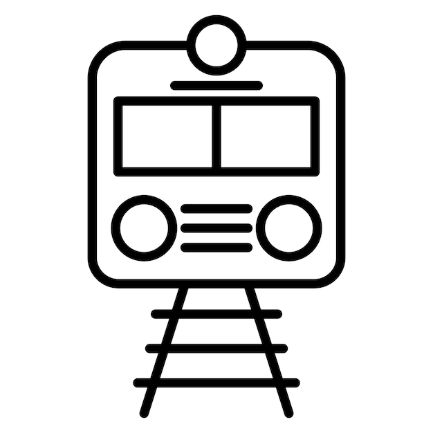 El icono del vector del tren se puede utilizar para el conjunto de iconos del ferrocarril