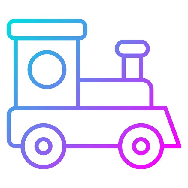 El icono del vector del tren se puede utilizar para el conjunto de iconos de juguetes para niños