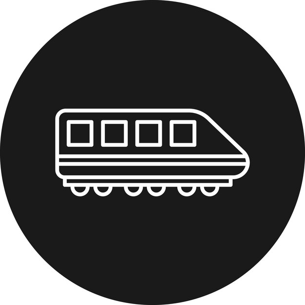 El icono del vector del tren se puede utilizar para el conjunto de iconos de transporte