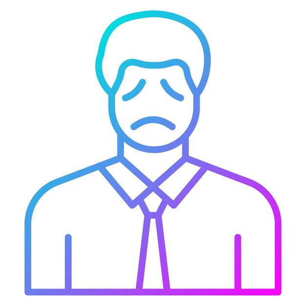 El icono del vector de tristeza del hombre de negocios se puede usar para el conjunto de iconos de gestión de crisis