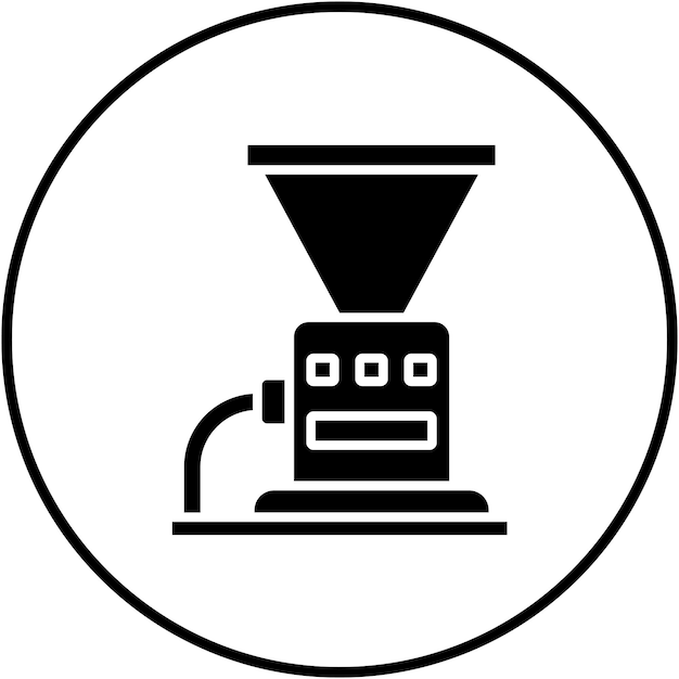 El icono del vector de triturador se puede utilizar para el conjunto de iconos de procesos industriales