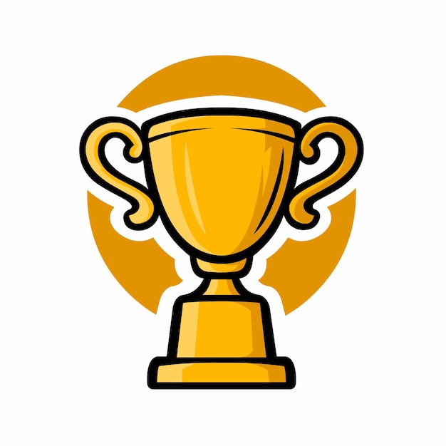 Icono de vector de trofeo, vector de copa de oro, mejor para ilustración de logotipo de torneo o campeonato
