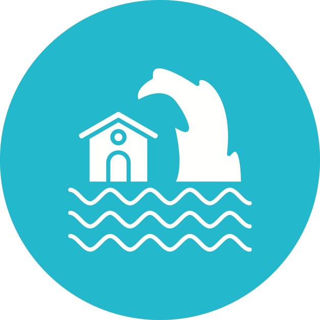 El icono del vector del tsunami se puede usar para el conjunto de iconos de desastres naturales