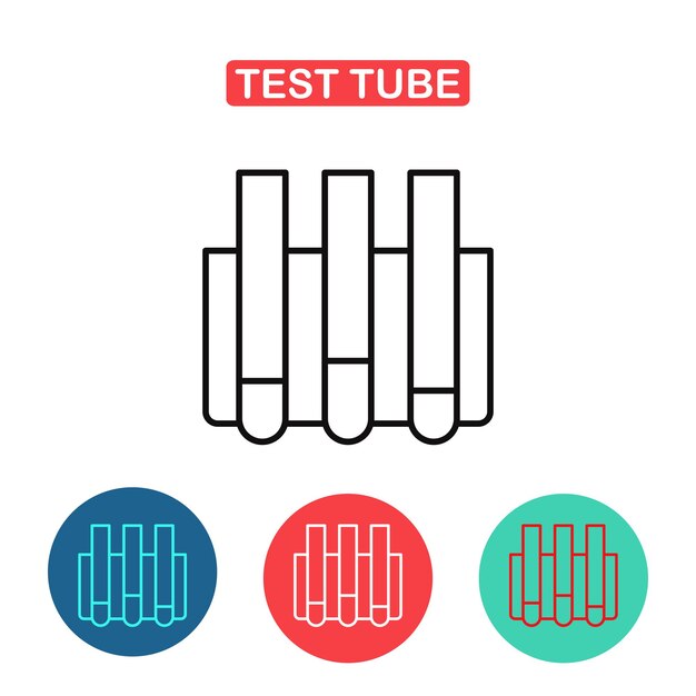 Icono de vector de tubo de ensayo