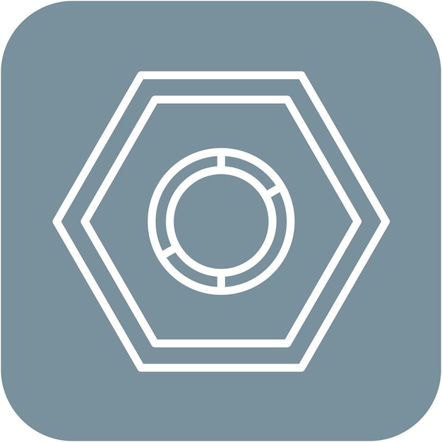 El icono del vector de tuercas se puede utilizar para el conjunto de iconos de metalurgia