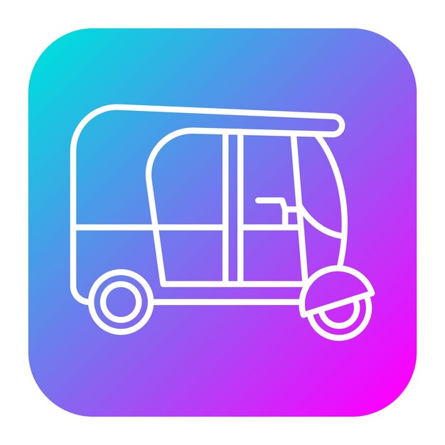 El icono del vector Tuk Tuk se puede utilizar para el conjunto de iconos de transporte
