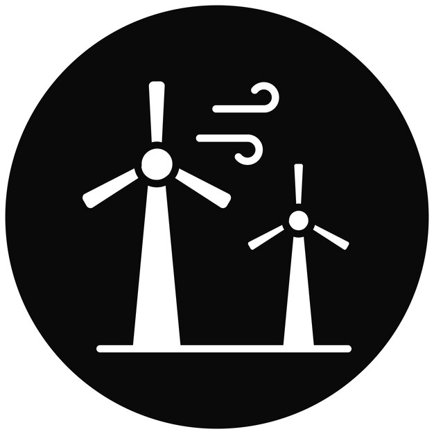 El icono del vector de la turbina eólica se puede utilizar para el conjunto de iconos de fabricación