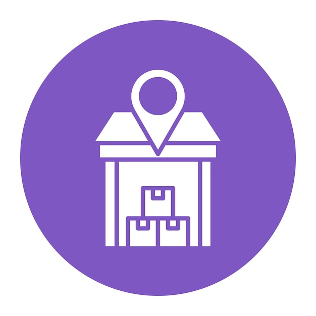 El icono del vector de ubicación del almacén se puede utilizar para el conjunto de iconos del almacèn