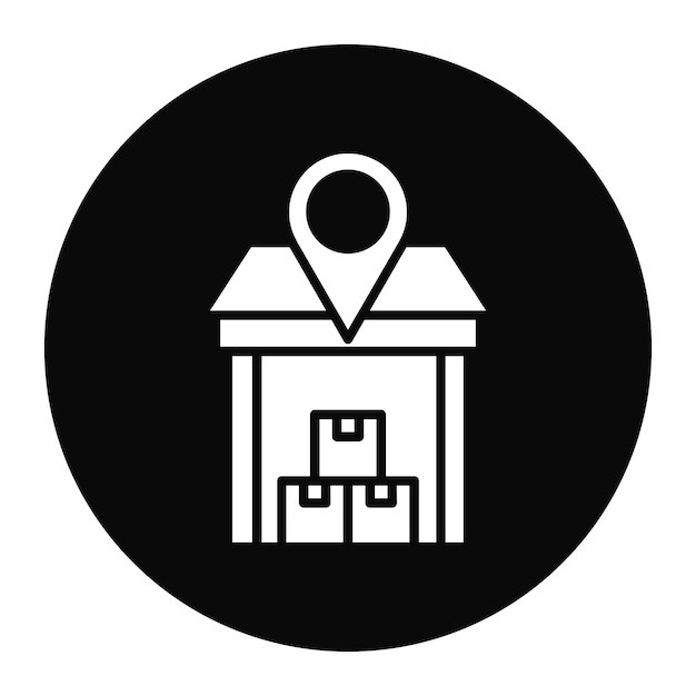 El icono del vector de ubicación del almacén se puede utilizar para el conjunto de iconos del almacèn