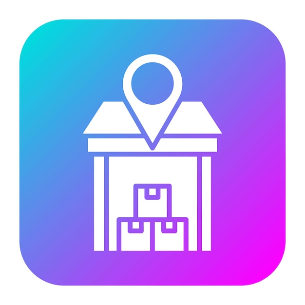 El icono del vector de ubicación del almacén se puede utilizar para el conjunto de iconos del almacèn