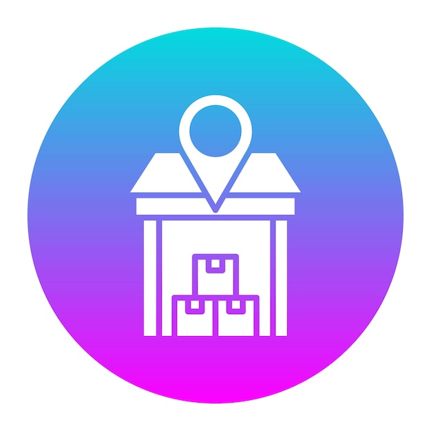 El icono del vector de ubicación del almacén se puede utilizar para el conjunto de iconos del almacèn