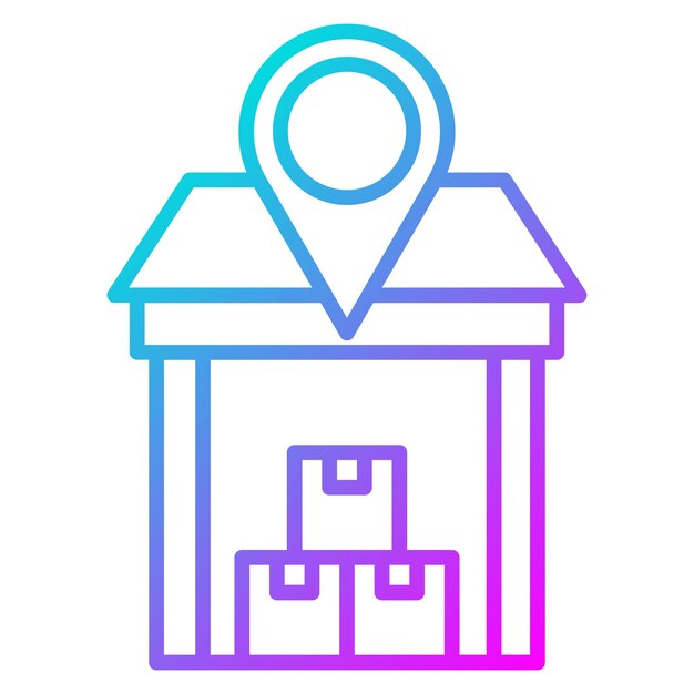 El icono del vector de ubicación del almacén se puede utilizar para el conjunto de iconos del almacèn