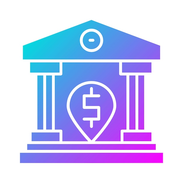 El icono del vector de ubicación del banco se puede utilizar para el conjunto de iconos de banca y finanzas