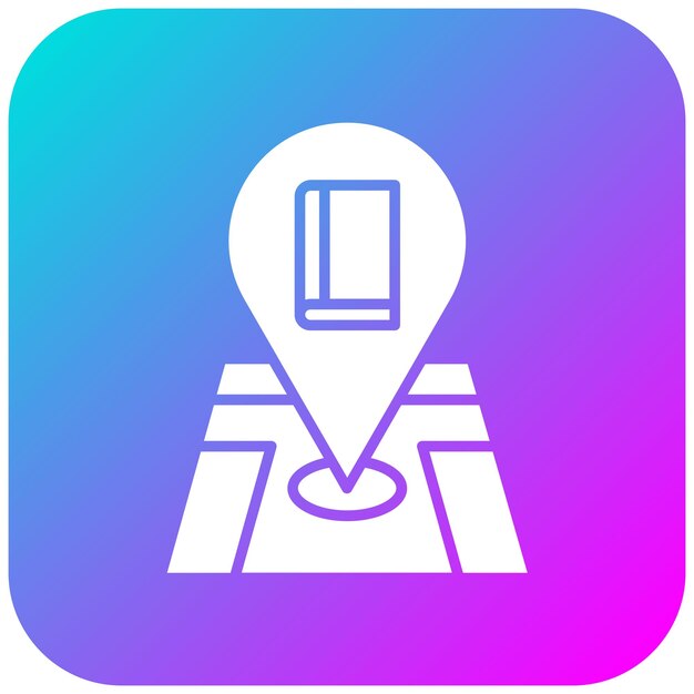El icono del vector de ubicación de la biblioteca se puede utilizar para el conjunto de iconos de la biblioteca