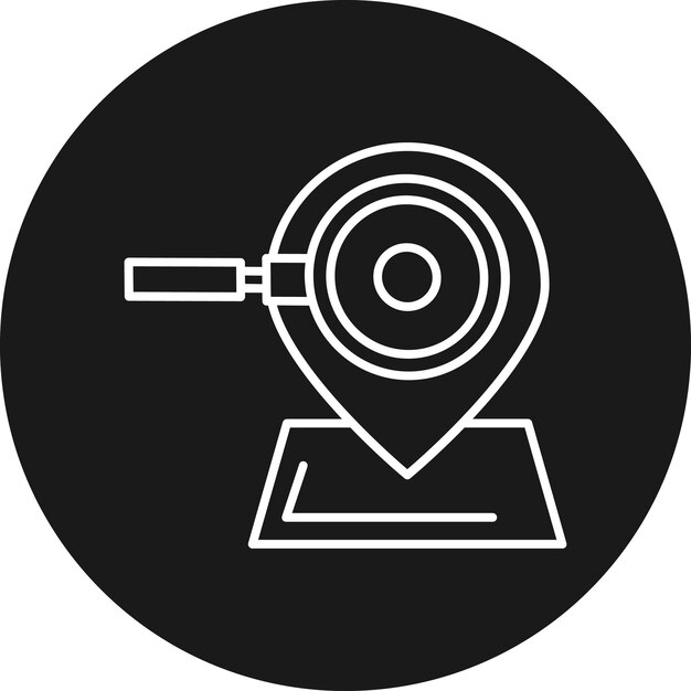 El icono del vector de ubicación de búsqueda se puede utilizar para el conjunto de iconos SEO y SEM