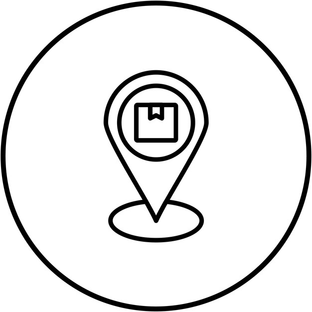 El icono del vector de ubicación de entrega se puede utilizar para el conjunto de iconos de entrega de alimentos