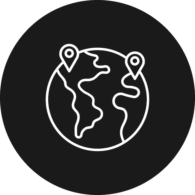 El icono del vector de ubicación mundial se puede utilizar para el conjunto de iconos de inmigración