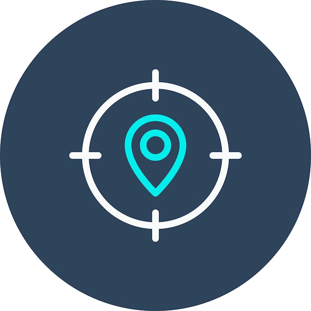 El icono del vector de ubicación objetivo se puede utilizar para el conjunto de iconos de marketing digital