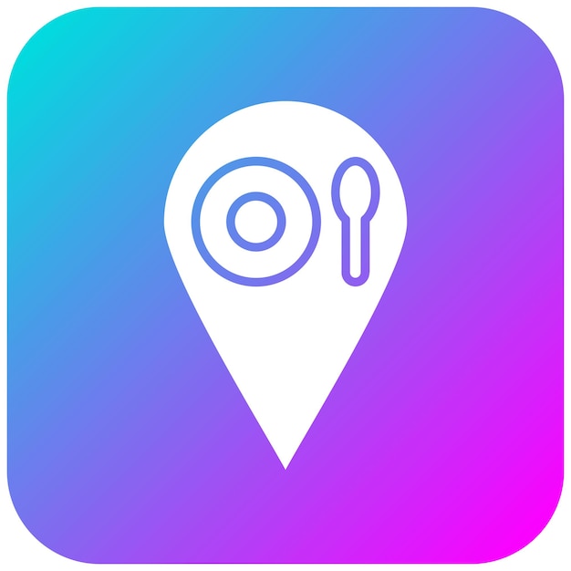 El icono del vector de ubicación se puede usar para el conjunto de iconos del restaurante