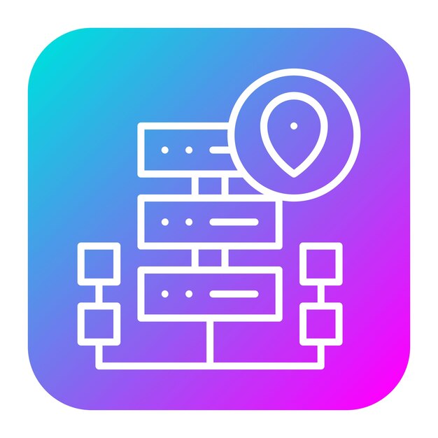 El icono del vector de ubicación del servidor se puede utilizar para el conjunto de iconos de alojamiento web