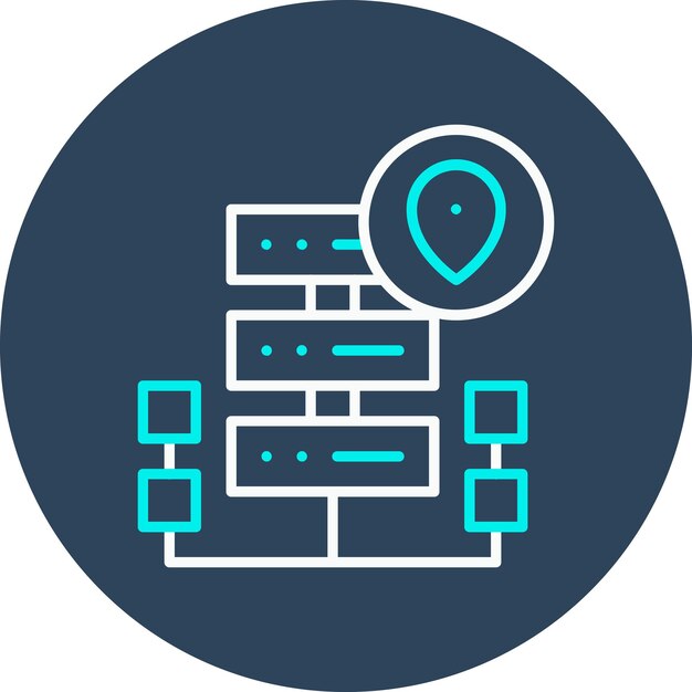 El icono del vector de ubicación del servidor se puede utilizar para el conjunto de iconos de alojamiento web