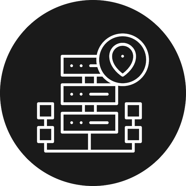 El icono del vector de ubicación del servidor se puede utilizar para el conjunto de iconos de alojamiento web