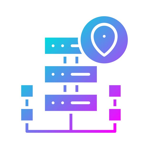 El icono del vector de ubicación del servidor se puede utilizar para el conjunto de iconos de alojamiento web