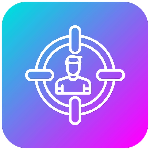 El icono del vector de usuario objetivo se puede utilizar para el conjunto de iconos de marketing