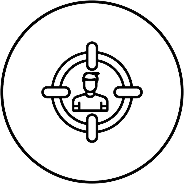 El icono del vector de usuario objetivo se puede utilizar para el conjunto de iconos de marketing