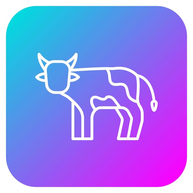El icono del vector de la vaca se puede usar para el conjunto de iconos de la aldea