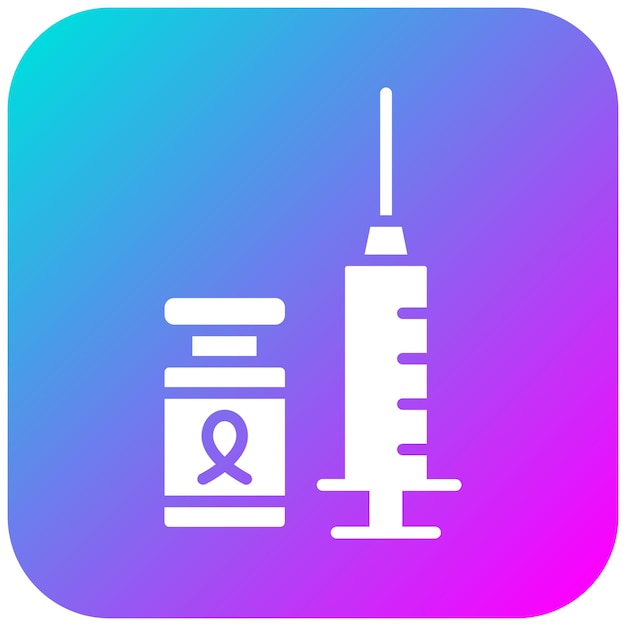 El icono del vector de la vacuna contra el cáncer se puede utilizar para el conjunto de iconos de quimioterapia