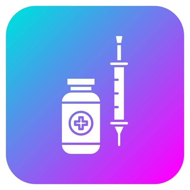 El icono del vector de la vacuna se puede utilizar para el conjunto de iconos de la farmacia