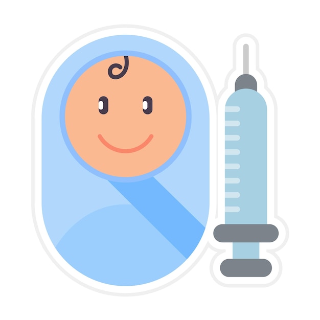 El icono del vector de vacunación se puede utilizar para el conjunto de iconos de bebés