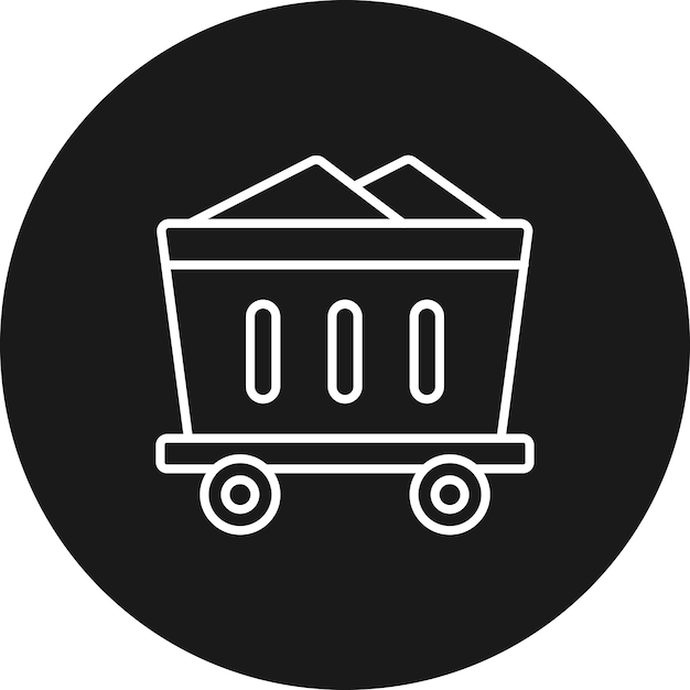El icono del vector del vagón de la industria se puede utilizar para el conjunto de iconos del proceso industrial