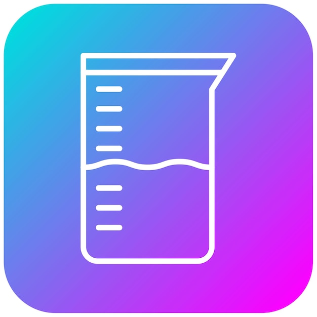El icono del vector del vaso se puede usar para el conjunto de iconos del laboratorio