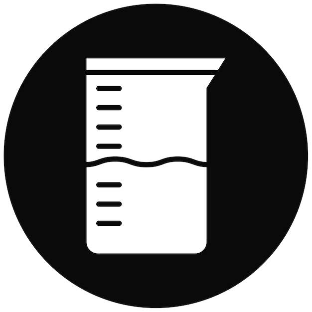 El icono del vector del vaso se puede usar para el conjunto de iconos del laboratorio
