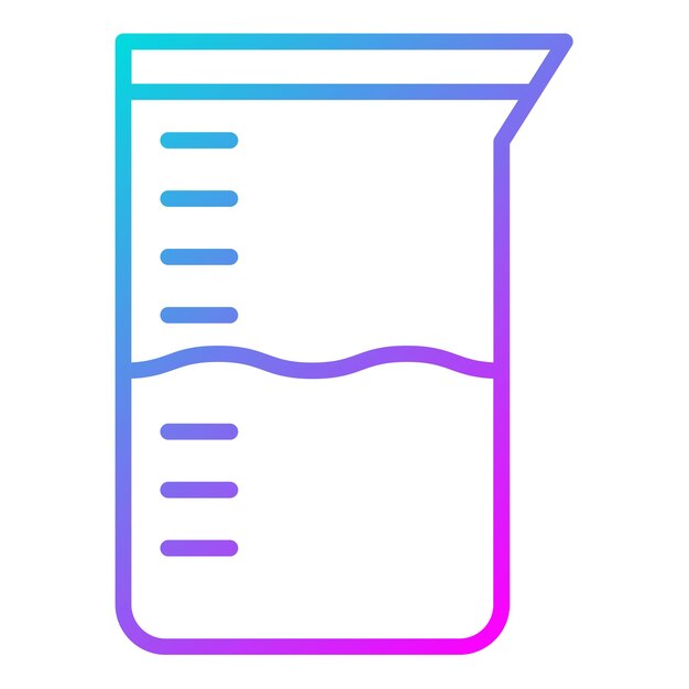 El icono del vector del vaso se puede usar para el conjunto de iconos del laboratorio
