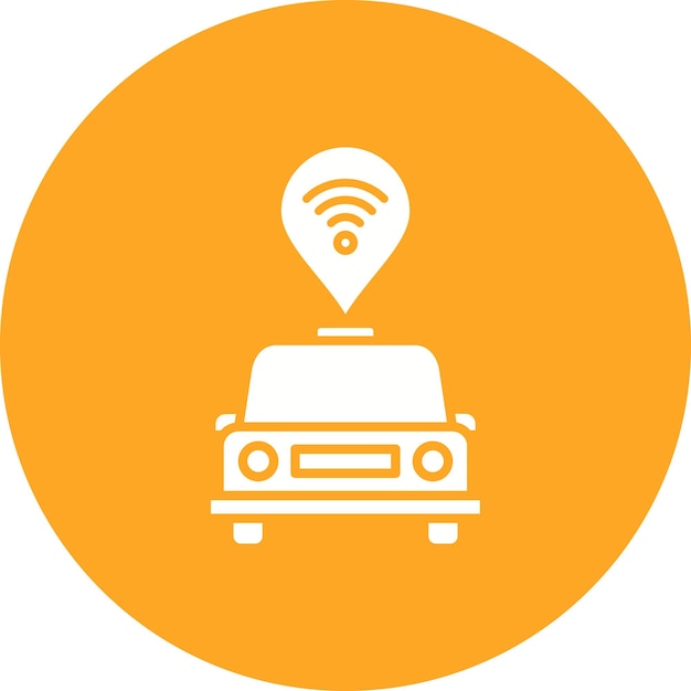 El icono del vector del vehículo conectado se puede utilizar para el conjunto de iconos de mapa y navegación