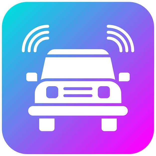 El icono del vector del vehículo conectado se puede utilizar para el conjunto de iconos de mapa y navegación