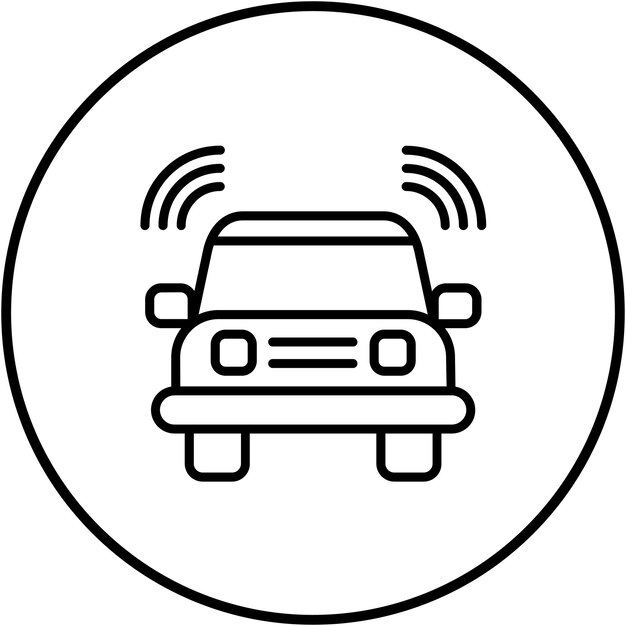 El icono del vector del vehículo conectado se puede utilizar para el conjunto de iconos de mapa y navegación