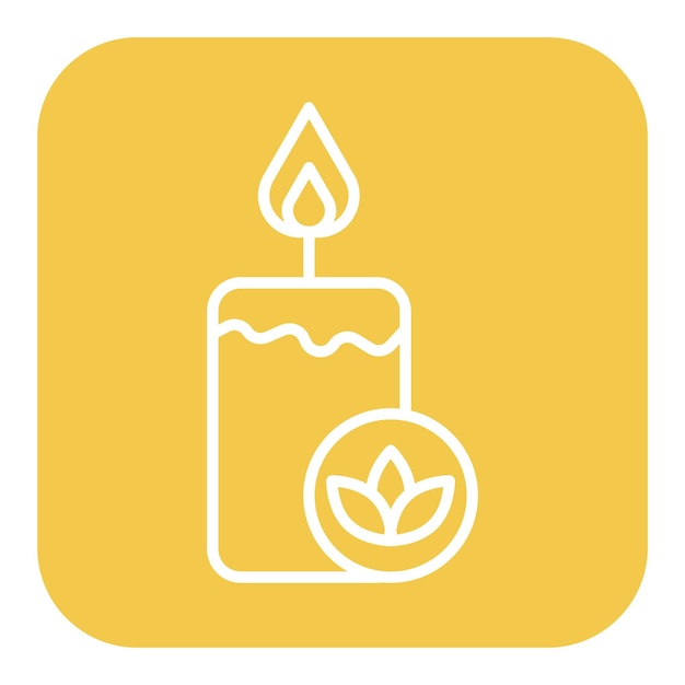 El icono del vector de la vela de spa se puede usar para el conjunto de iconos de spa