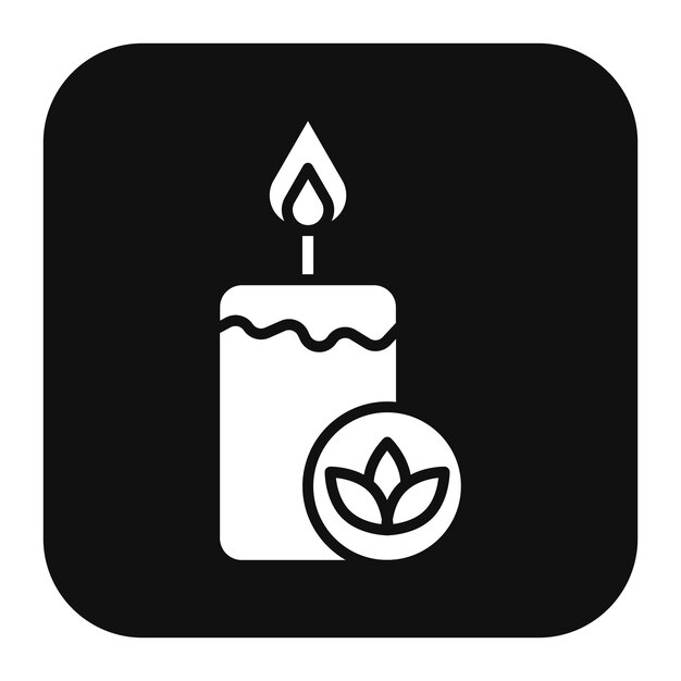 El icono del vector de la vela de spa se puede usar para el conjunto de iconos de spa
