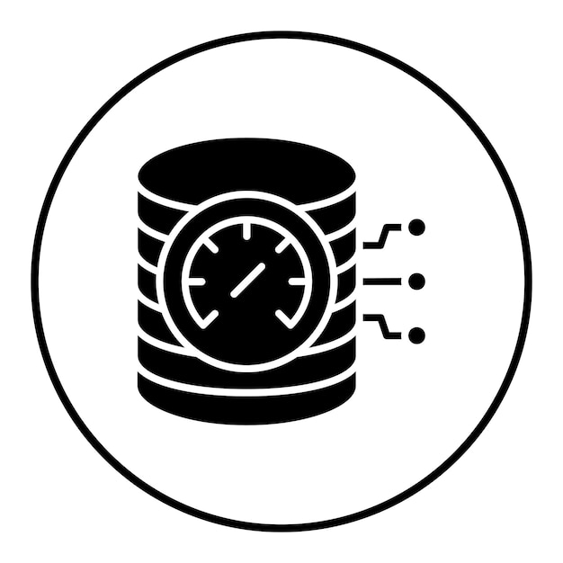 El icono del vector de velocidad de la base de datos se puede utilizar para el conjunto de iconos de alojamiento web