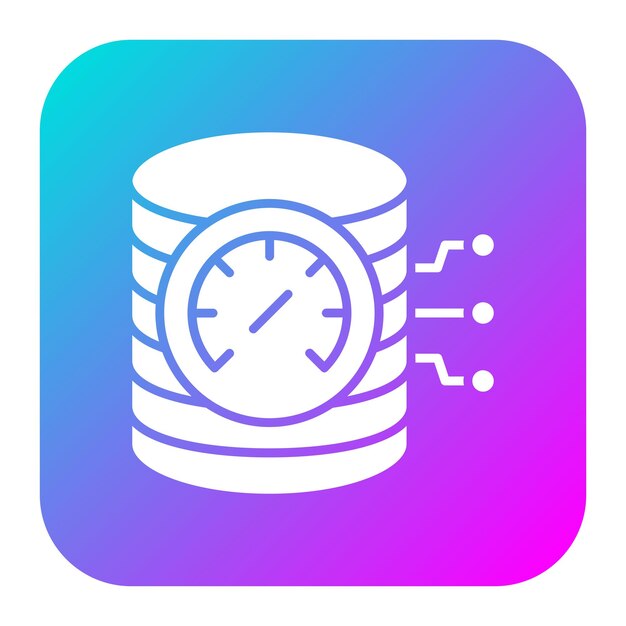 El icono del vector de velocidad de la base de datos se puede utilizar para el conjunto de iconos de alojamiento web